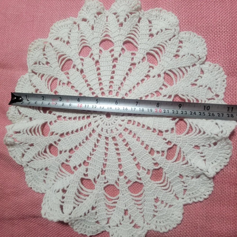 Lacey Handmade Doilies White Vintage